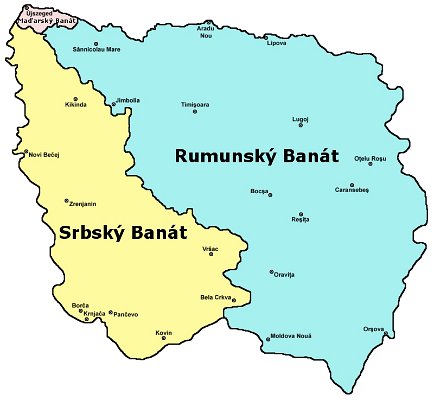 mapa Banátu